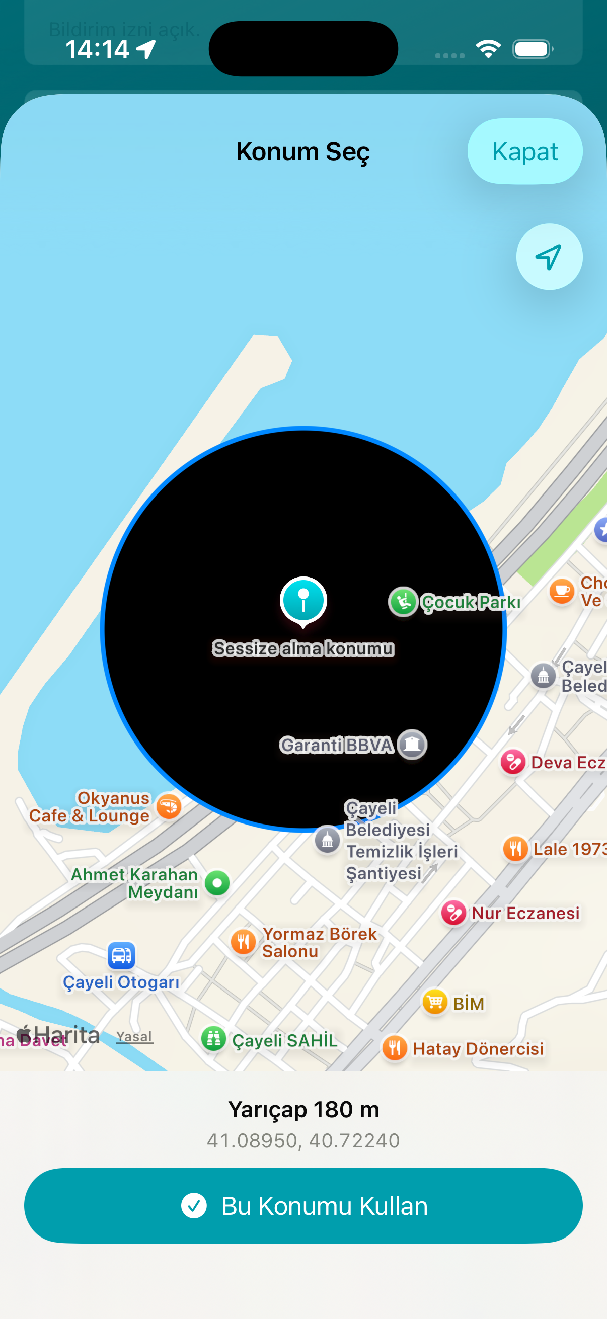 Map-Based Silent Location screenshot
