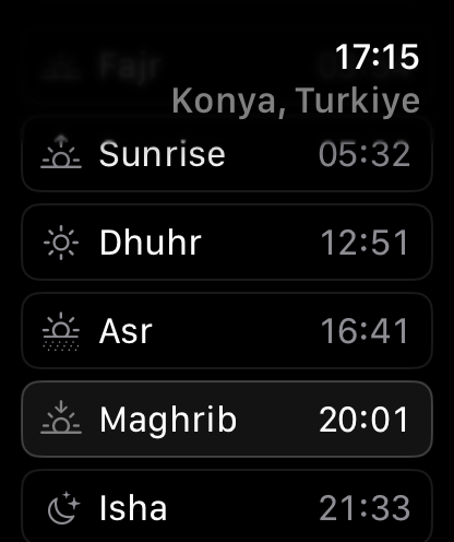 Daily Watch List Apple Watch screenshot
