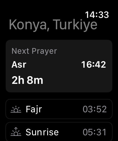 Highlighted Asr Row Apple Watch screenshot